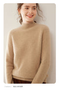 Women’s Heavyweight Pure Cashmere Half-Turtleneck Sweater - Sainiya Eco Wear