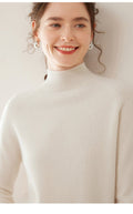 Women’s Heavyweight Pure Cashmere Half-Turtleneck Sweater - Sainiya Eco Wear