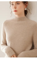 Women’s Heavyweight Pure Cashmere Half-Turtleneck Sweater - Sainiya Eco Wear