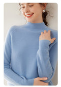 Women’s Heavyweight Pure Cashmere Half-Turtleneck Sweater - Sainiya Eco Wear