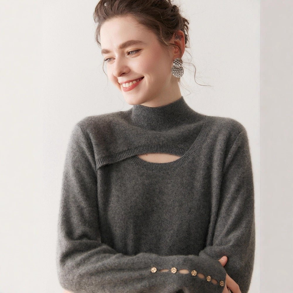 Cashmere half turtleneck sweater