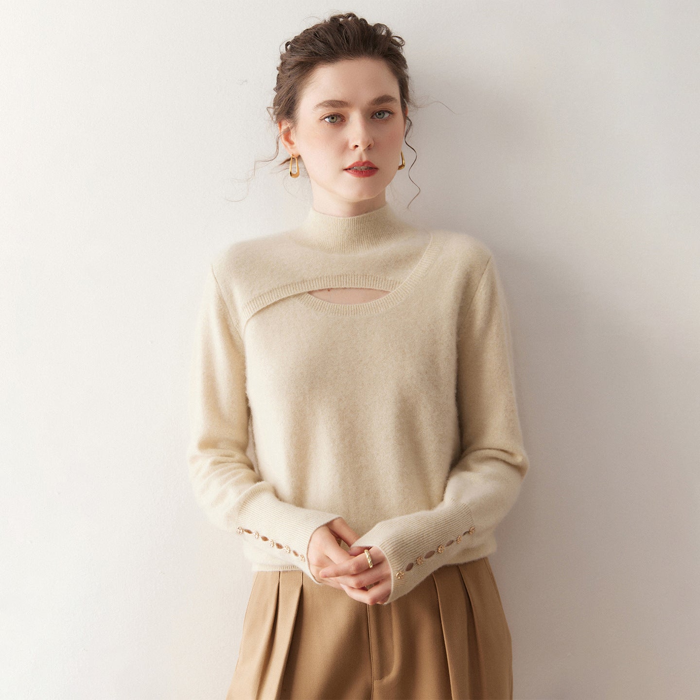 Cashmere half turtleneck sweater