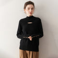 Women’s Lightweight Pure Cashmere Half-Turtleneck Knit - Sainiya Eco Wear