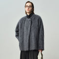 women long wool coat single button