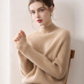 women Pure cashmere half turtleneck sweater