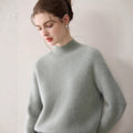 women Pure cashmere half turtleneck sweater
