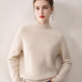 women Pure cashmere half turtleneck sweater