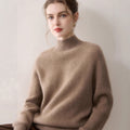 women Pure cashmere half turtleneck sweater
