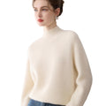 women Pure cashmere half turtleneck sweater