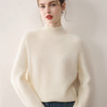 women Pure cashmere half turtleneck sweater