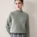 women Pure cashmere half turtleneck sweater