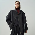 women wool zipper coat