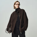 women wool zipper coat