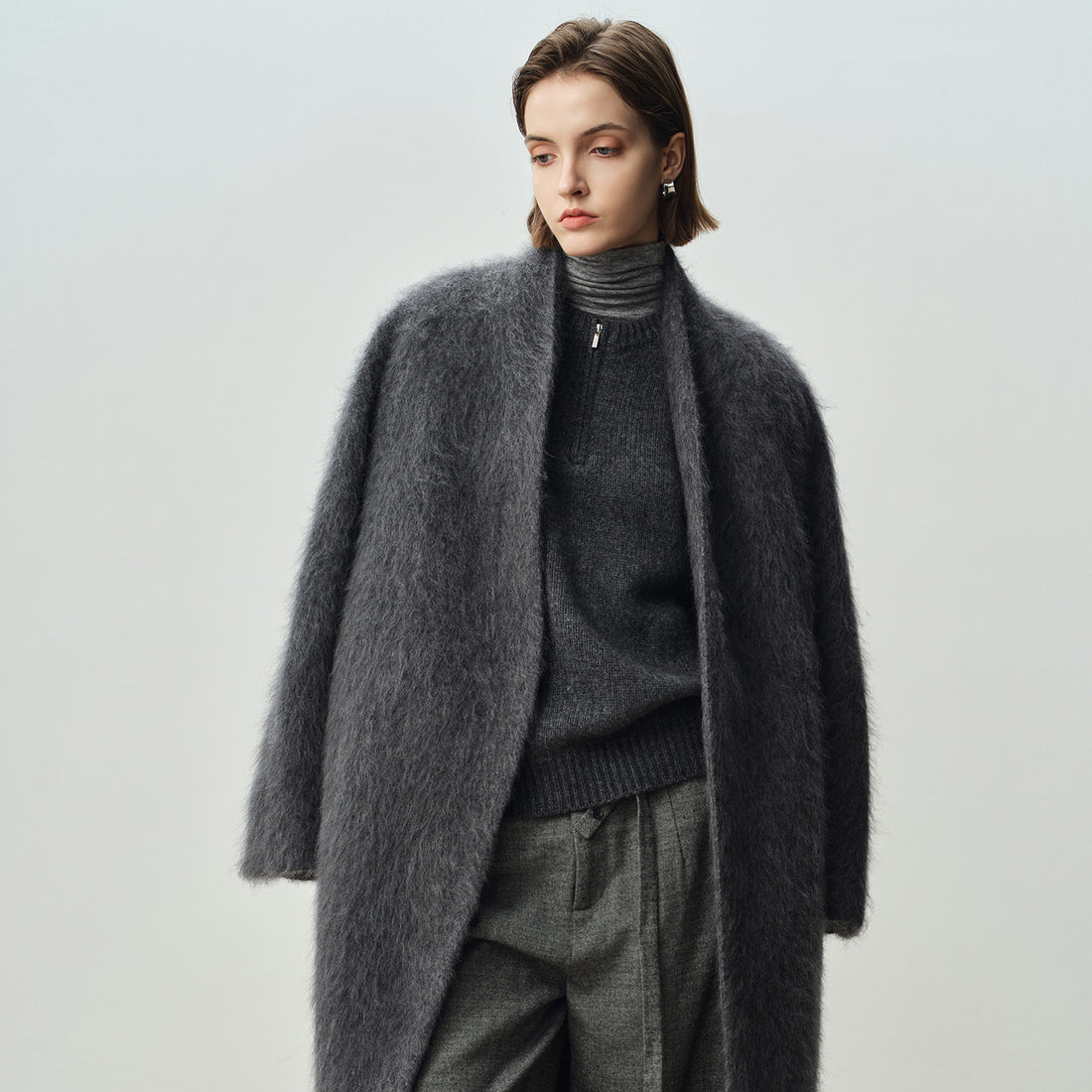 Wool Bathrobe Coat – Quiet Luxury Long Tie-Up Australian Wool Overcoat