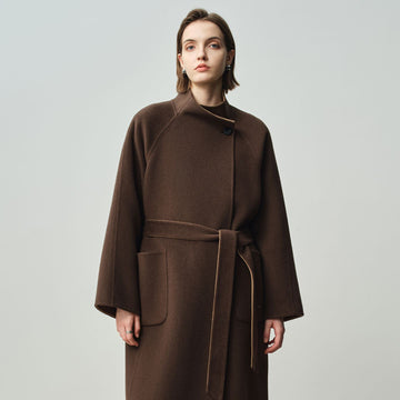 Alpaca Wool Double-Sided Coat – Luxury Winter Woolen Overcoat for Women