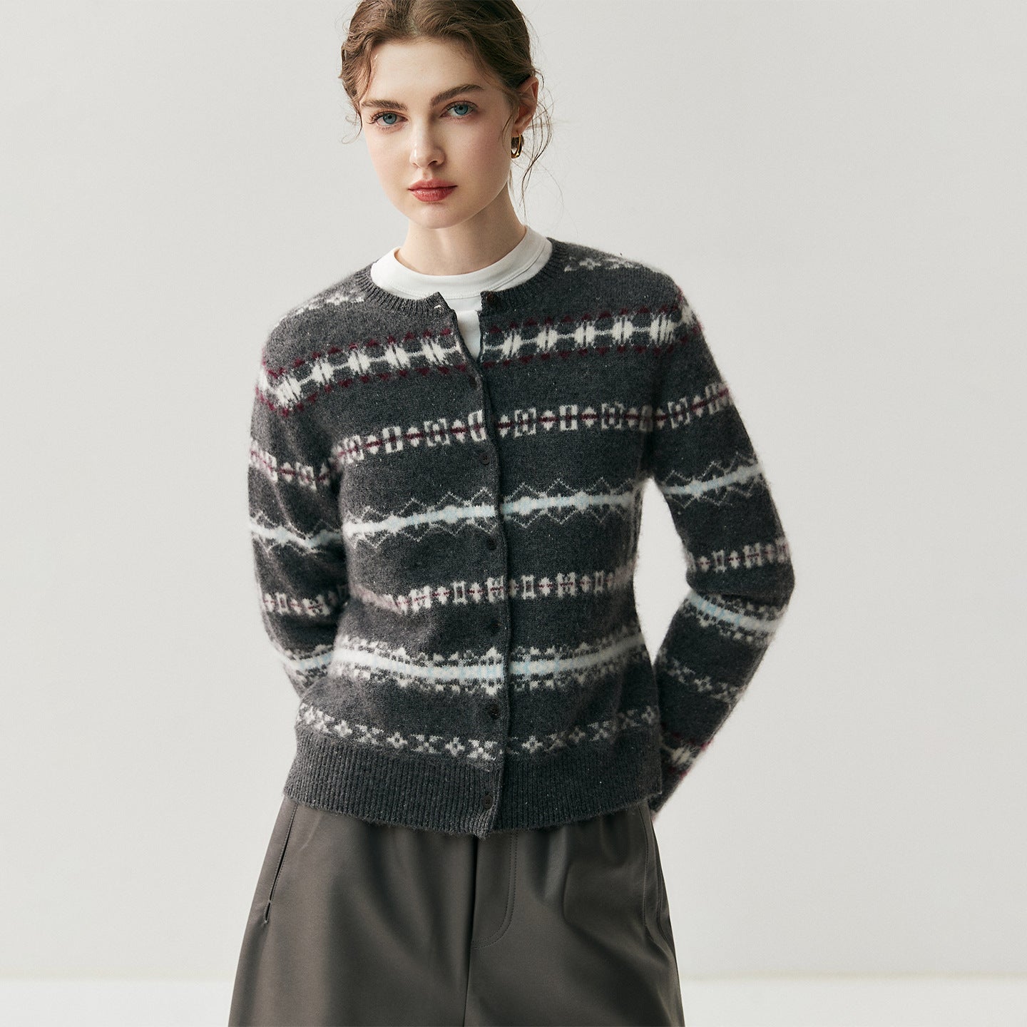 Fair Isle Cashmere Cardigan — Soft, Warm & Nordic-Inspired Knit - Sainiya Eco Wear