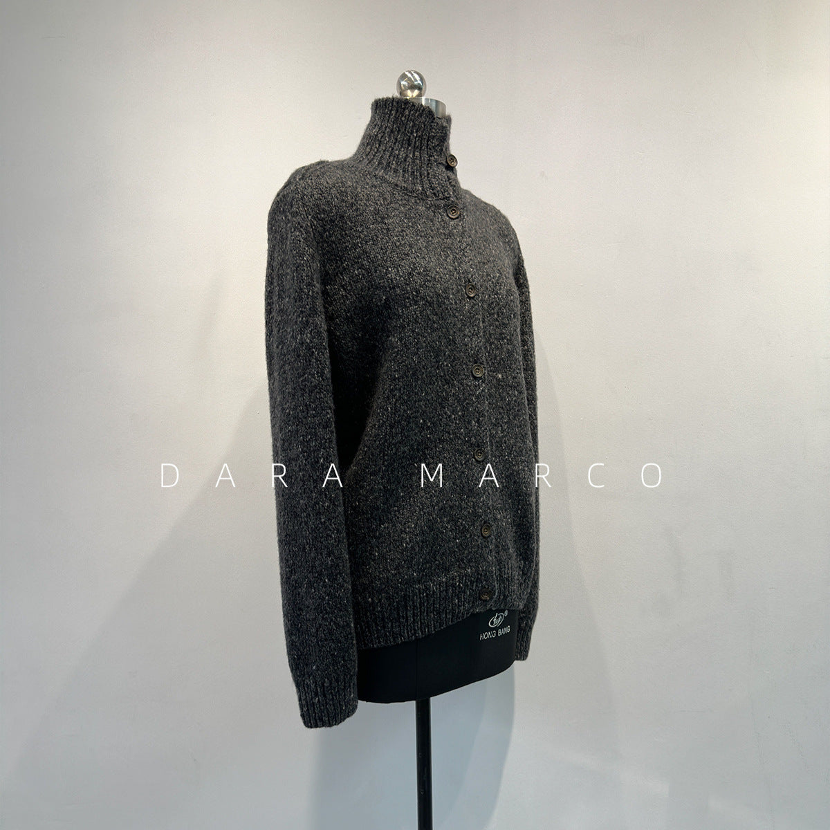 Premium Wool Coat – French Short Cigarette Collar One-Button Jacket