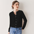 Cashmere Cardigan Women~100% Pure Cashmere Short Slim Fit Round Neck Sweater - Sainiya Eco Wear