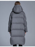 Long Hooded Down Jacket for Women | 90% Duck Down, Thick & Warm - Sainiya Eco Wear