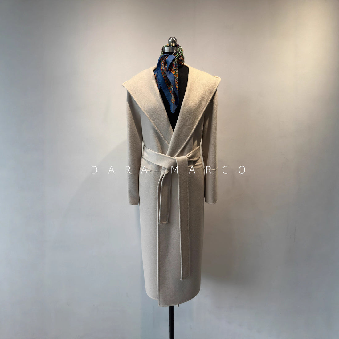 Hooded Bathrobe Style Double-Sided Cashmere Long Coat – Winter