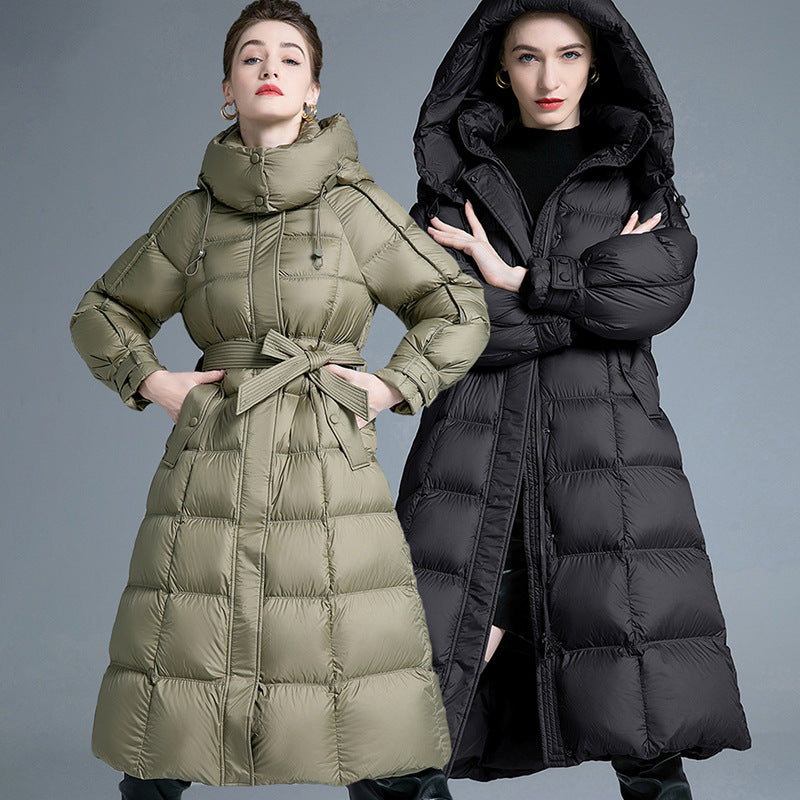 Women’s Thickened Long White Duck Down Coat