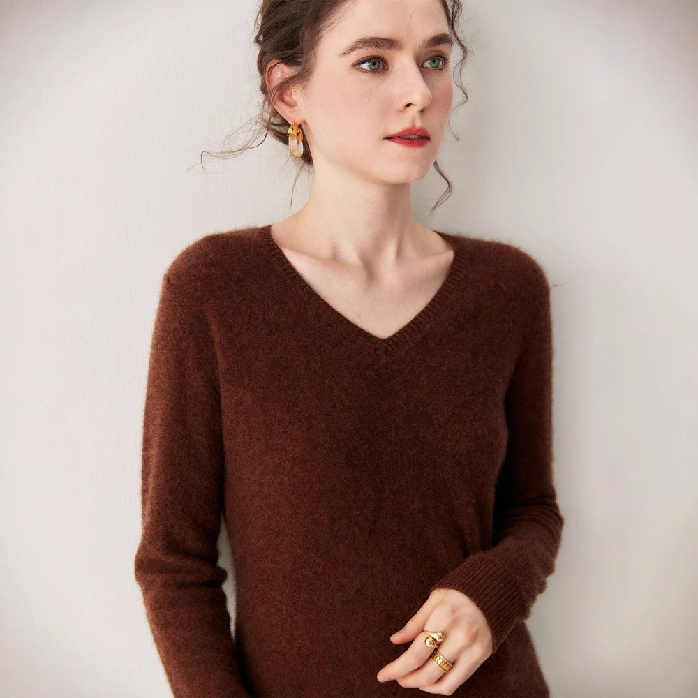 100% Cashmere V-Neck Sweater – Soft, Slimming, Commuter Essential
