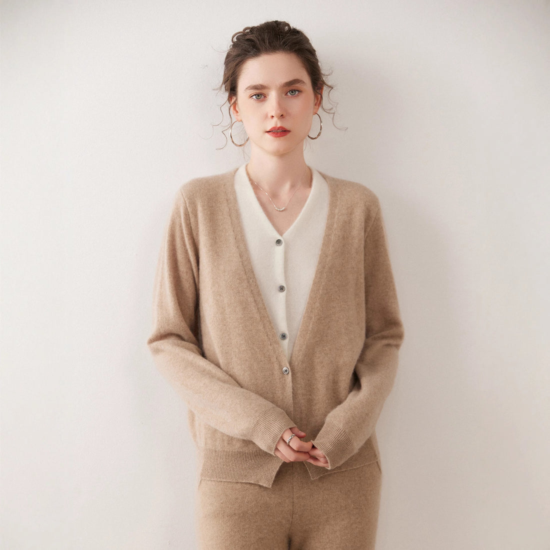 Soft Cashmere Cardigan – 100% Pure Cashmere French Two-Piece Look - Sainiya Eco Wear