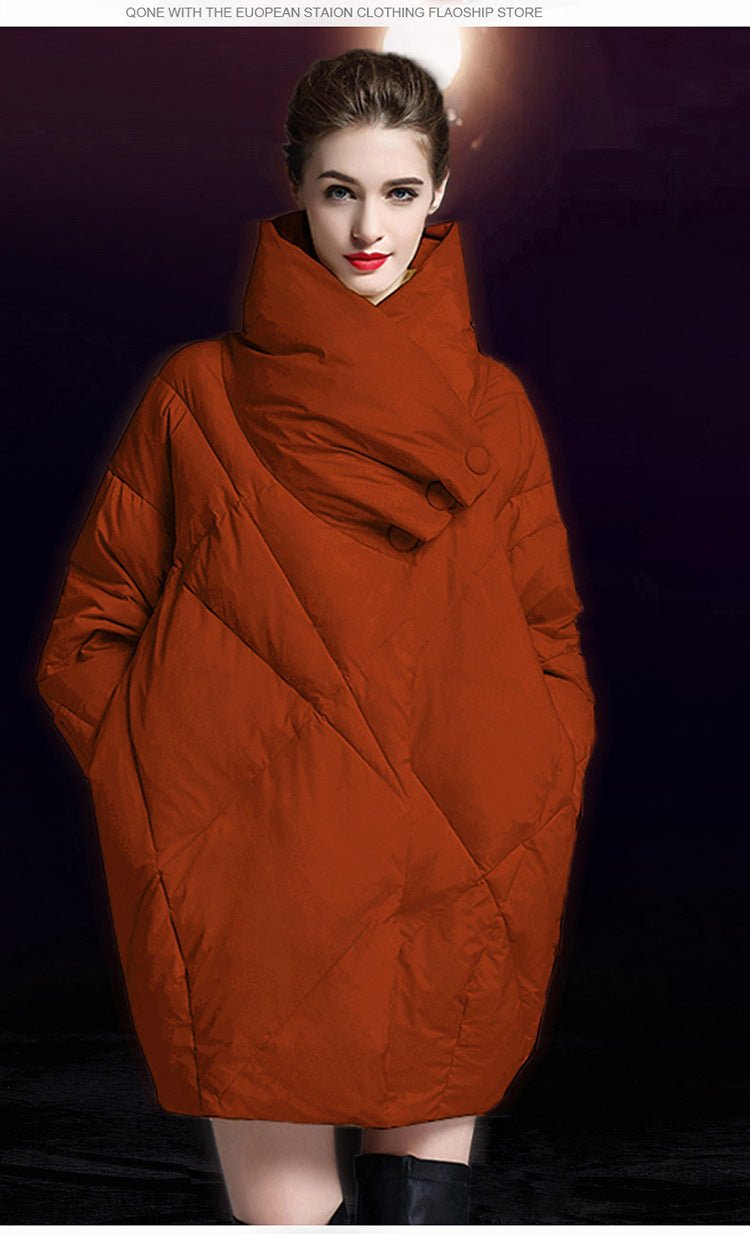 Oversized Warm Down Jacket for Women | Thickened 90% Duck Down Coat - Sainiya Eco Wear