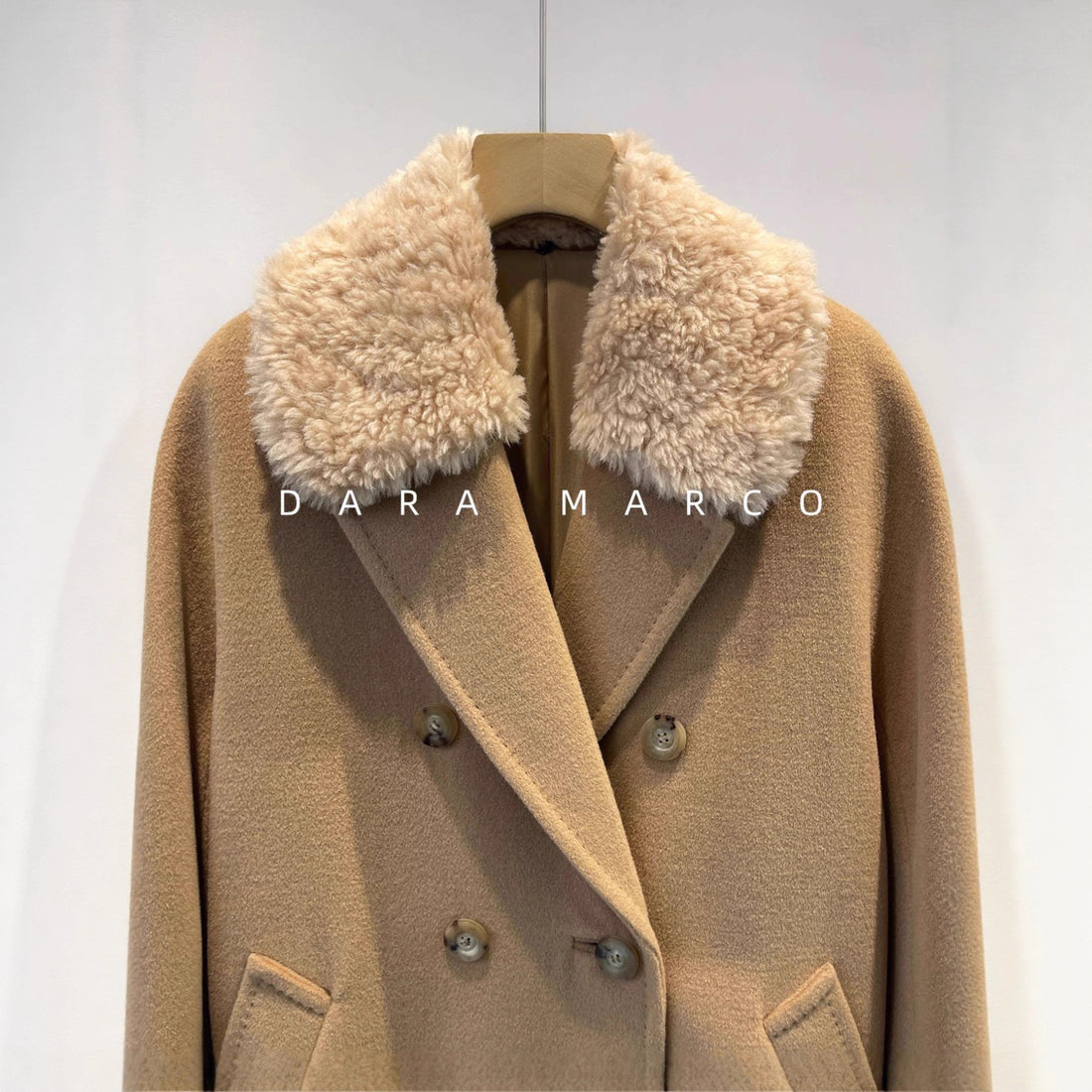 Cashmere Wool Coat Women — Elegant Double-Breasted Cocoon Silhouette