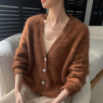 Cashmere Cardigan – 100% Pure Cashmere V-Neck Sweater