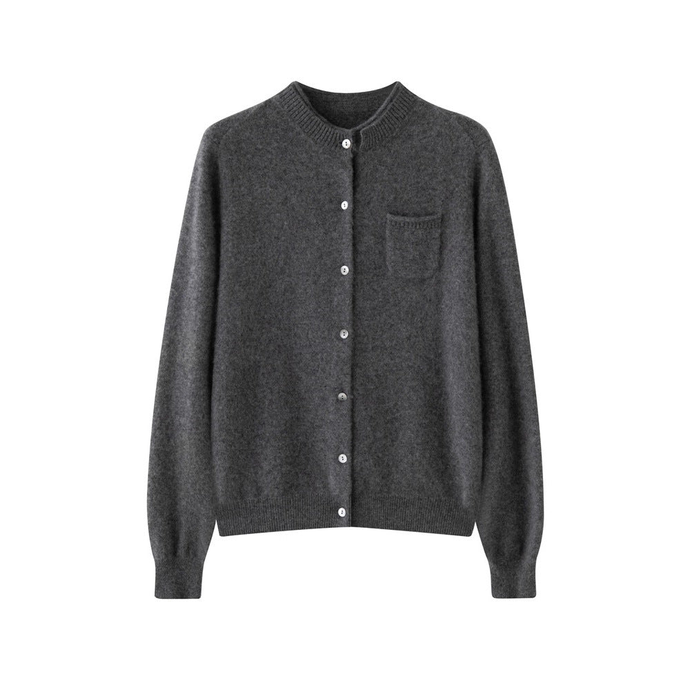 SoftKnit — Women’s 100% Pure Cashmere Button Cardigan - Sainiya Eco Wear