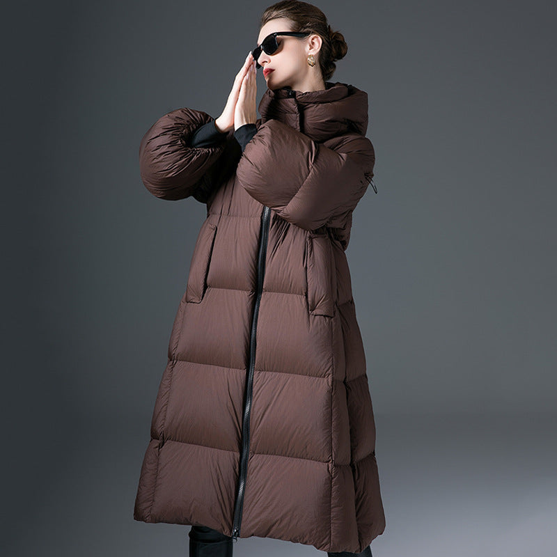 Women’s Long White Duck Down Winter Coat