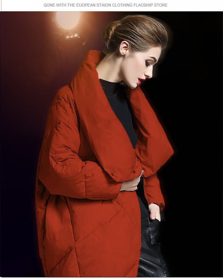 Oversized Warm Down Jacket for Women | Thickened 90% Duck Down Coat - Sainiya Eco Wear