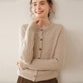 Cashmere Cardigan – 100% Pure Cashmere Thickened Cable Knit Sweater - Sainiya Eco Wear