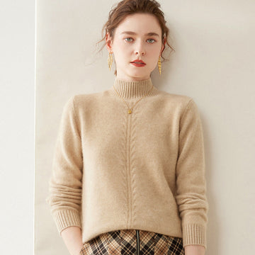 100% Pure Cashmere Thick Half Turtleneck Sweater - Oversized Warm Luxury