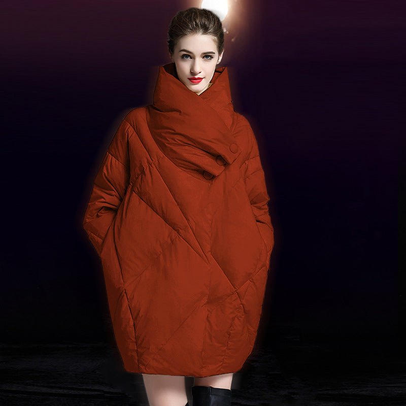 Oversized Warm Down Jacket for Women | Thickened 90% Duck Down Coat - Sainiya Eco Wear