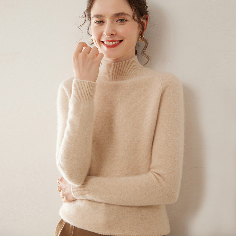 Women’s Heavyweight Pure Cashmere Half-Turtleneck Sweater