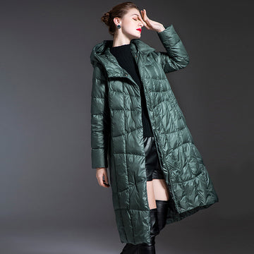 Women’s Thickened White Duck Down Hooded Coat