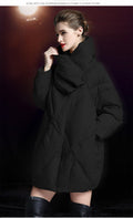 Oversized Warm Down Jacket for Women | Thickened 90% Duck Down Coat - Sainiya Eco Wear