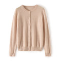 Cashmere Round-Neck Slim Cardigan