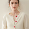 Cashmere Cardigan – Heart Button 100% Pure Cashmere Soft Knit Sweater - Sainiya Eco Wear