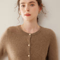 Cashmere Round-Neck Slim Cardigan