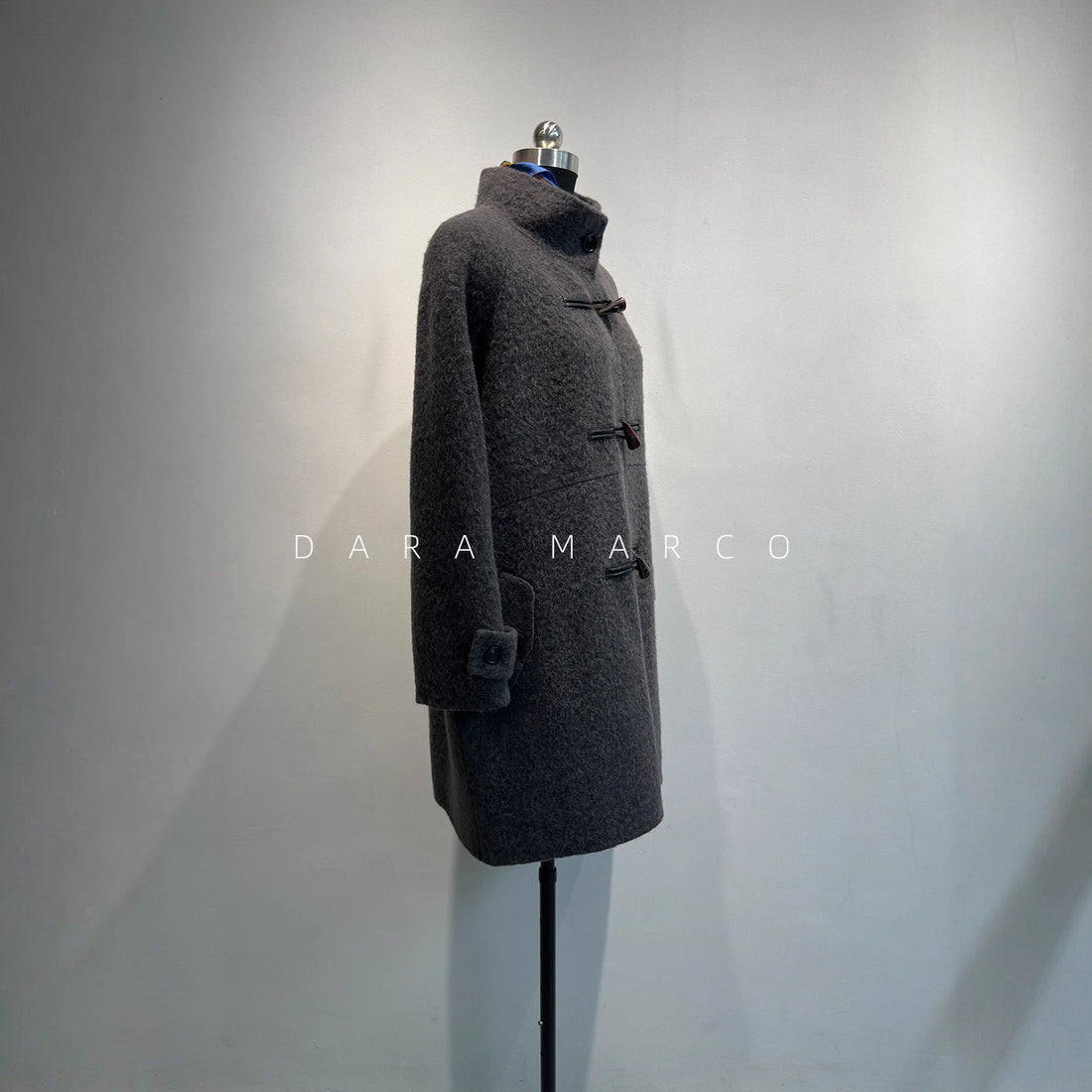 Alpaca Wool Stand-Collar Coat – Mid-Length Double-Sided Winter Outerwear