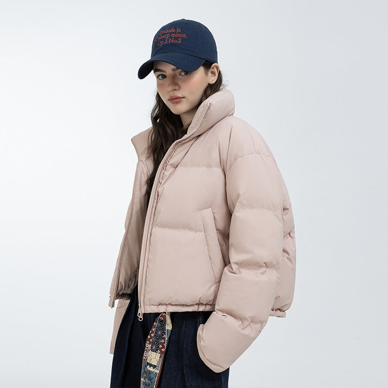 Women’s Korean Style Down Jacket – Winter Short Stand Collar, Casual Versatile, Multiple Colors, 90% White Duck Down